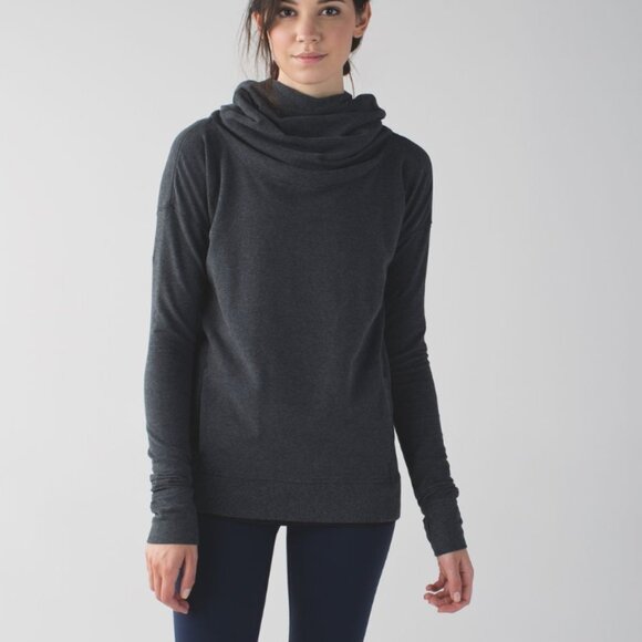 Lululemon Stress Less Hoodie Heathered Dark Grey Size 10 - Picture 1 of 12